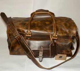 Kodiak 60L Duffel Weekender Bag with Shoulder Strap Antique Brown