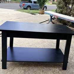 Strong and sturdy Black Side Table with underneath shelf