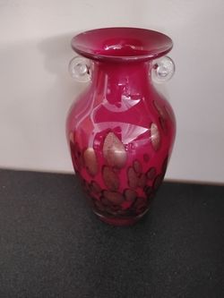 Antique Murano Hand Blown Glass Red Ruby with Gold Glider Great Condition Rare