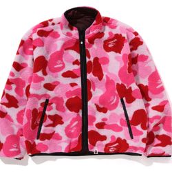 A BATHING APE Men's ABC CAMO BOA RIPSTOP REVERSIBLE JACKET PINK CAMO