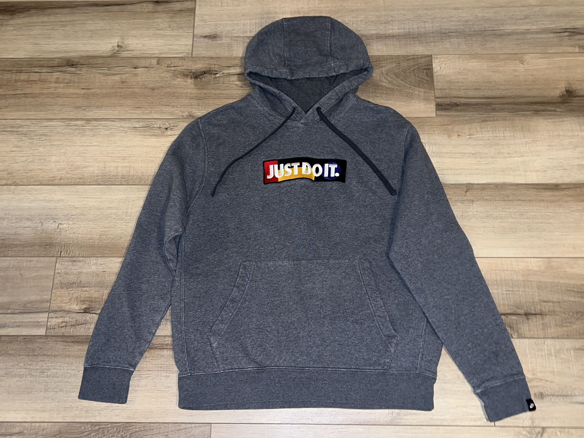 Nike Just Do It Men's Hoodie Sweatshirt Gray Size L