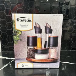 Trudeau Lazy Susan Seasoning Station, 6-piece Set