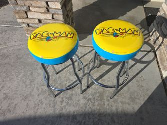 Two Arcade1up Pac-Man gaming stools