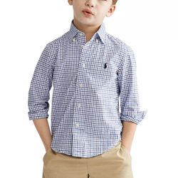 POLO RALPH LAUREN Toddler and Little Boys Plaid Cotton Shirt 