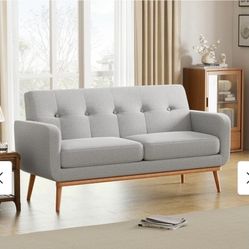 Sofa Couch for Two People Tufted Fabric Upholstered Sofa