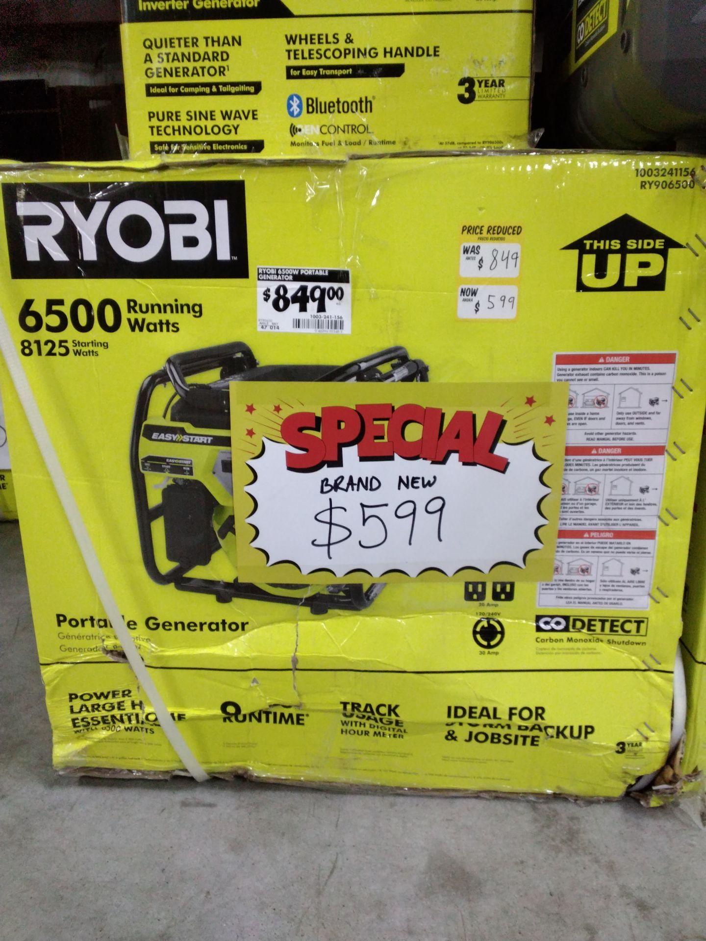Ryobi 8125 Starting Watts Portable Generator