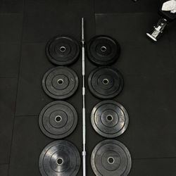 Strength and Conditioning Bundle - Bumper Plate + Olympic Barbell 