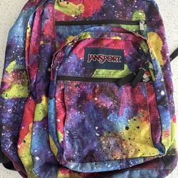 Jansport Backpack Colorful Rainbow Art Splatter Design 