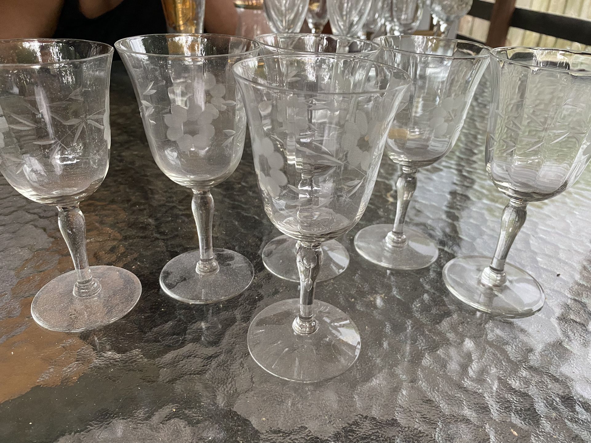 Gold Trim champagne Glasses 