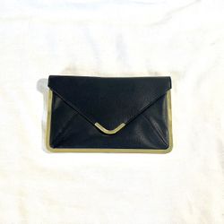 Large ASOS Black And Gold Clutch