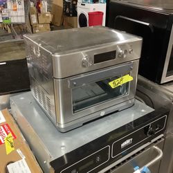 GE Stainless Steel Digital Air Fryer Toaster Oven with 8 Cooking Modes