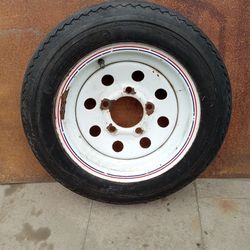 Trailer Wheel  12 X 4 Wide  5 Lug On  4.50 Bolt Pattern  Have 1   Wheel   W  1 Tire Only  Yes  The.  Tire. Only 