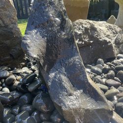 18” Drilled & Pre-plumbed Outdoor Basalt Water Fountain Bubbler w/Pump