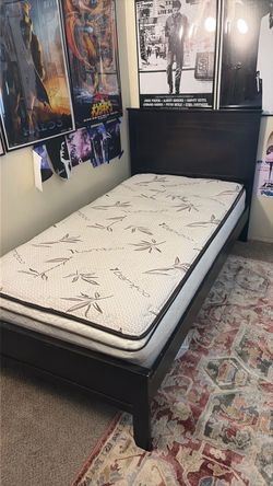 Twin bed frame with mattress