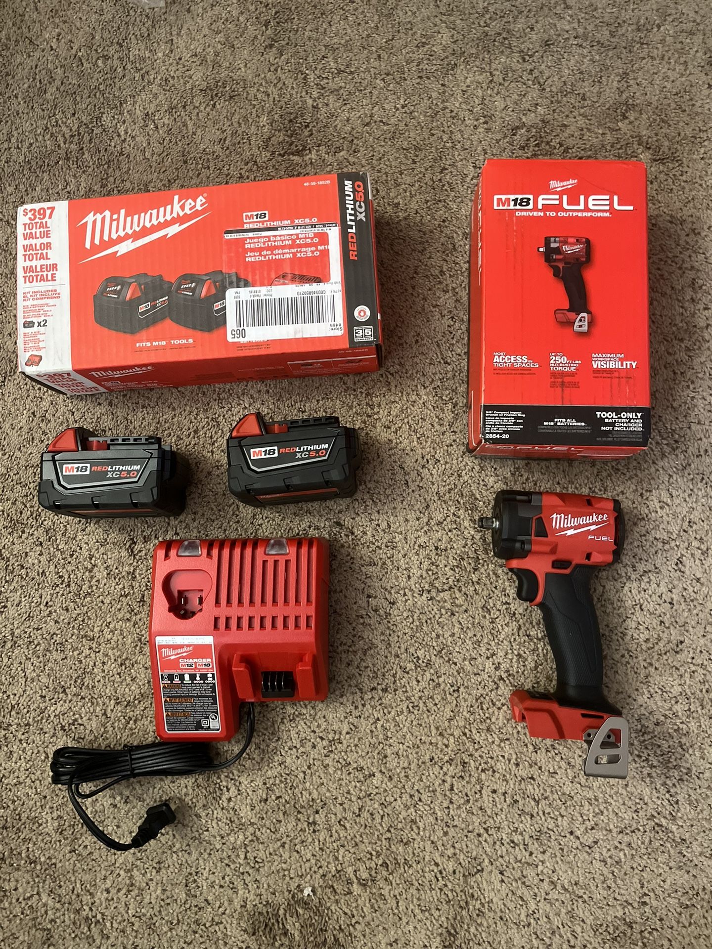 Impact Wrench With Batteries and Charger