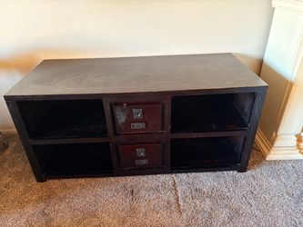 Dark Wood TV Stand with Drawers
