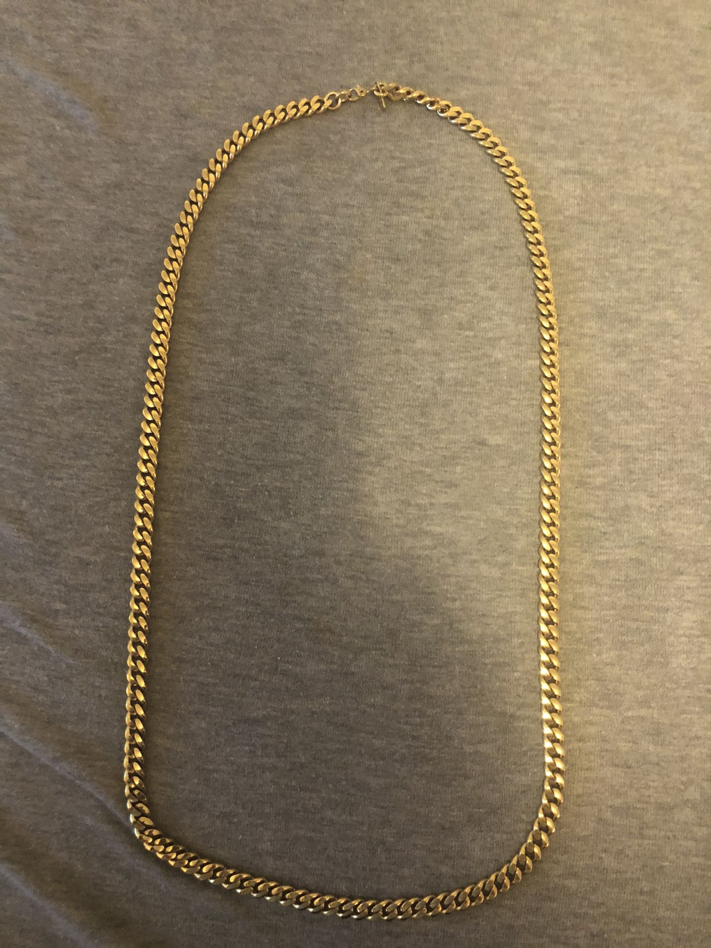 Vintage Monet Gold Tone Round Cuban Link Chain Necklace
