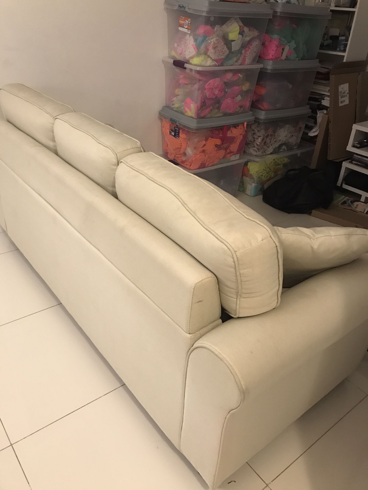 Sofa sand color ready to pick up in brickell