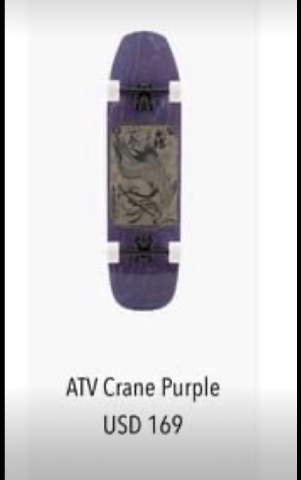 Atv crane purple over skateboard