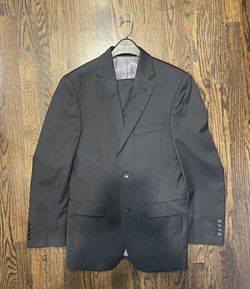 Dark Grey Suit (Measurements in Photos) with Zippered Garment Bag
