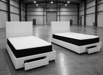 Bed frame white full size new