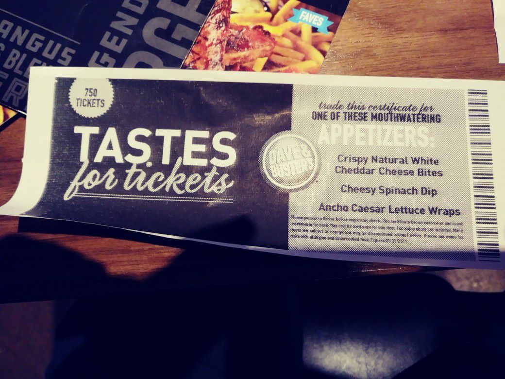 Dave and Busters Free Appetizer