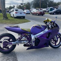 03 Fully custom gsxr 1000 On A 600 Frame With Reversed Geared Chromed Out With Music And lights