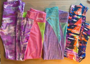 Girls Shimmer Justice Activewear Leggings Lot Size Large & Medium