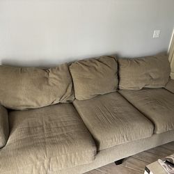 Three piece sofa set with over sized lounger and ottoman