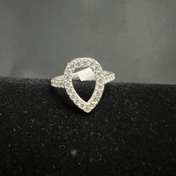 Teardrop Outline Ring .925 Sterling Silver 