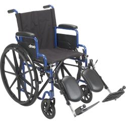 Drive Medical Blue Streak Lightweight Foldable Wheelchair for Adults