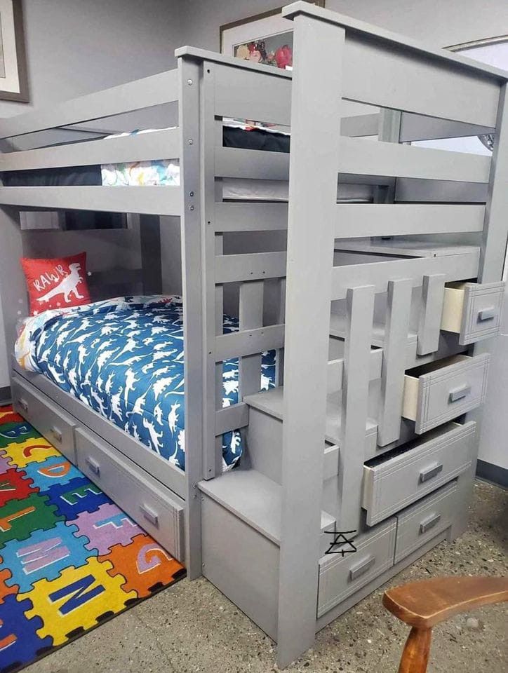 Allentown Gray Bunk Bed $10 Down Payment And Financing Available