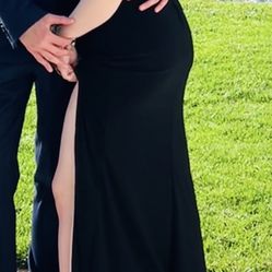 CITY STUDIO BLACK HIGH SLIT LINED PROM SPECIAL OCCASION DRESS SIZE 7