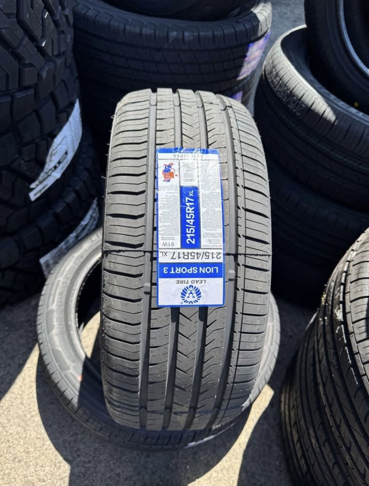 215-45-17 Lionsport Brand new 4 tires Free Mount Balance installed 215/45/17 llantas