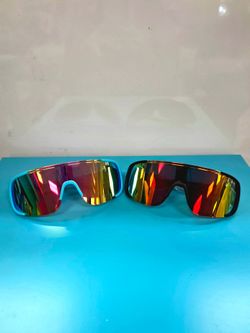 Shield Wrap Sunglasses with Rainbow Mirror Lenses