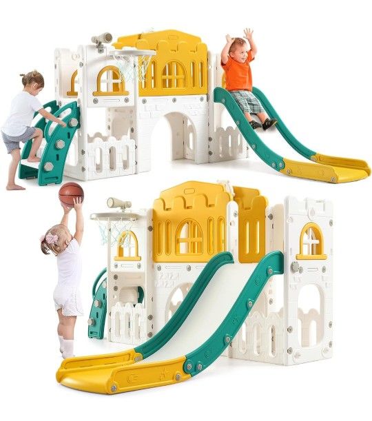 Brand new in box 📦 Orange 🧡💚 Green Toddler Castle Slide 🏰