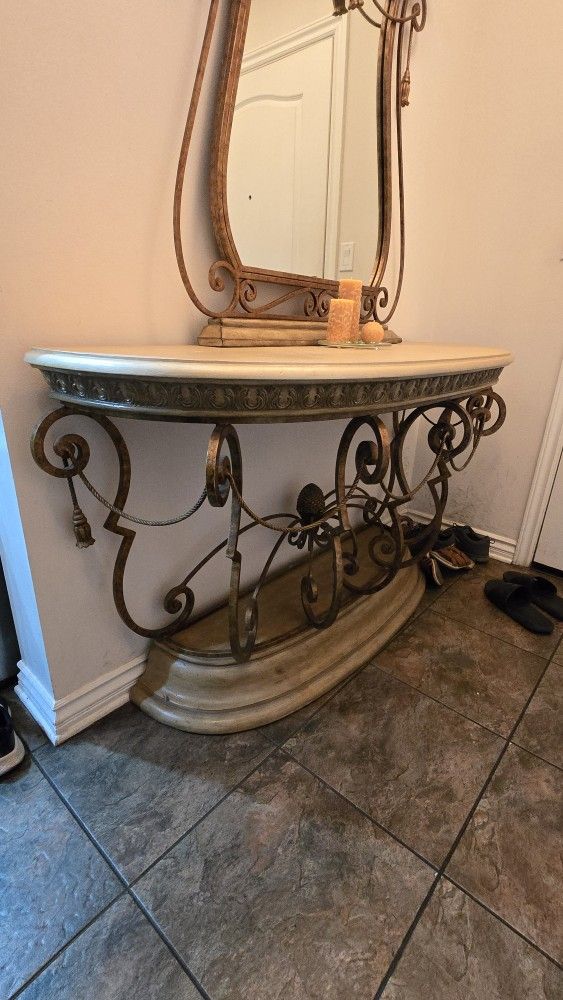 Entry Door Table And Mirror