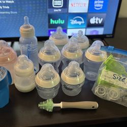 Bottles bundle w bottle brush & bottle filters & extra nipples