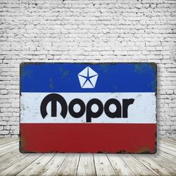 Mopar Vintage Style Antique Collectible Tin Metal Sign Wall Decor