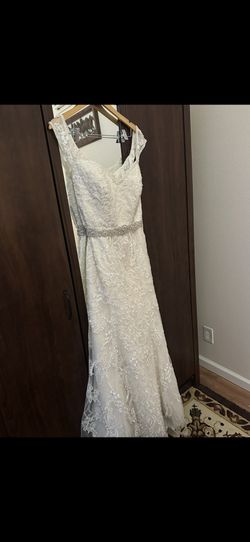 Beaded Lace Off Shoulder Wedding Dress