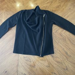 Inc International Concepts Asymmetrical Full Front Zip Top - Black - Medium (See Description!!)
