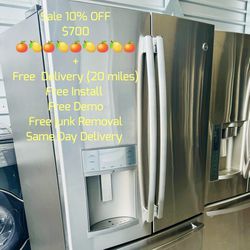 GE stainless steel kitchen GE French Door, bottom freezer glass Free Local Delivery