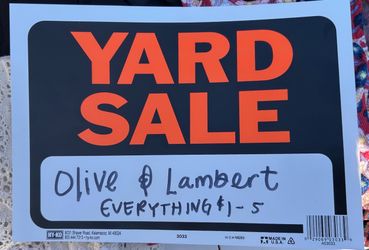 YARD SALE - Olive & Lambert