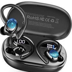 Black Wireless Earbuds Bluetooth 5.4 Headphones, 2025 Bluetooth Earbuds