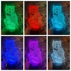 Kids Night Light 3D Owl 