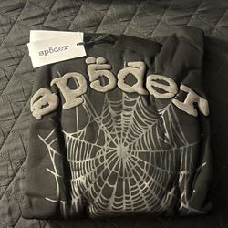 Sp5der Silver Bubble Print Web Hoodie
