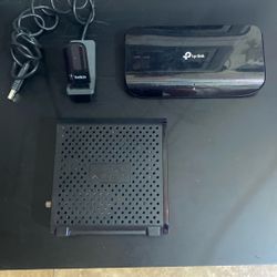3 Items ARRIS Surfboard TP-Link Eight Port Gigabit Desktop Switch Belkin N150 wireless USB adapter