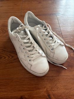 Golden Goose White Leather Low-Top Star Sneakers
