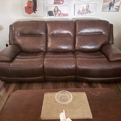 Electric reclining couch and loveseat