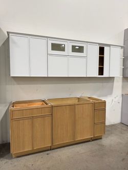 Slim White Oak Kitchen & Bathroom Cabinets